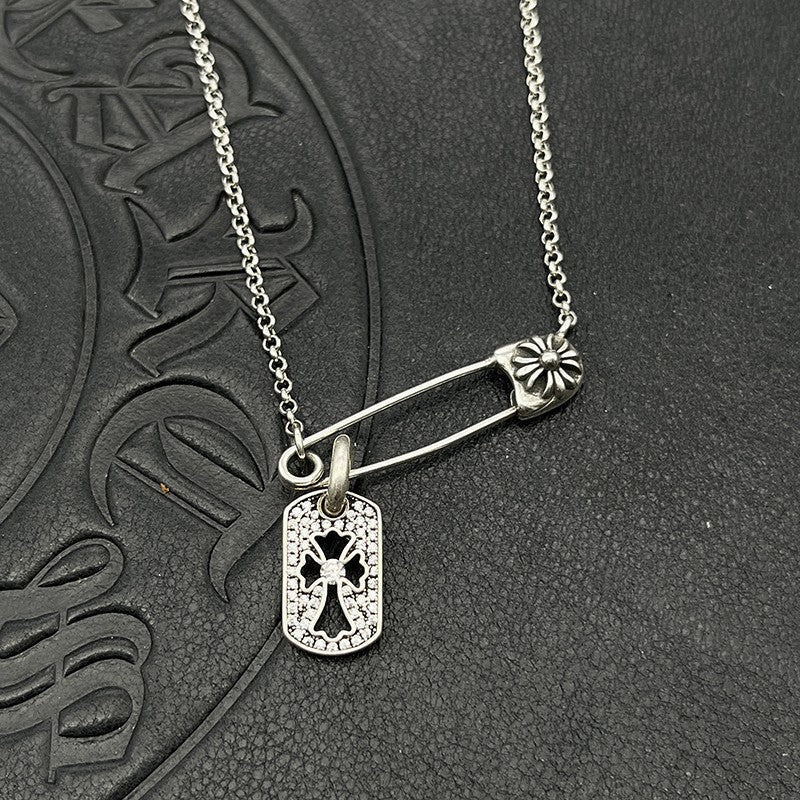 Chrome Hearts pin necklace with various elements
