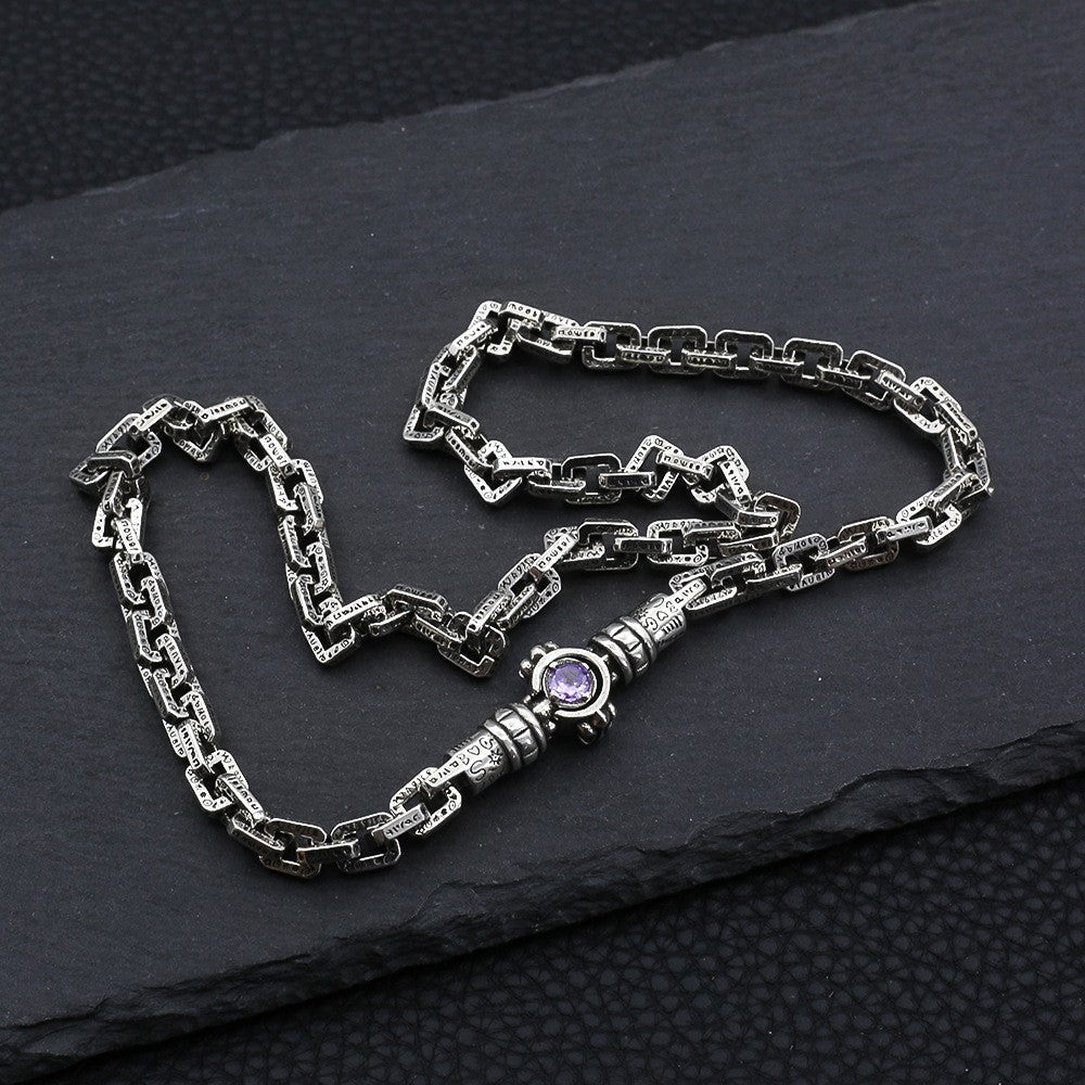 Chrome Hearts scepter diamond-studded magnetic letter chain