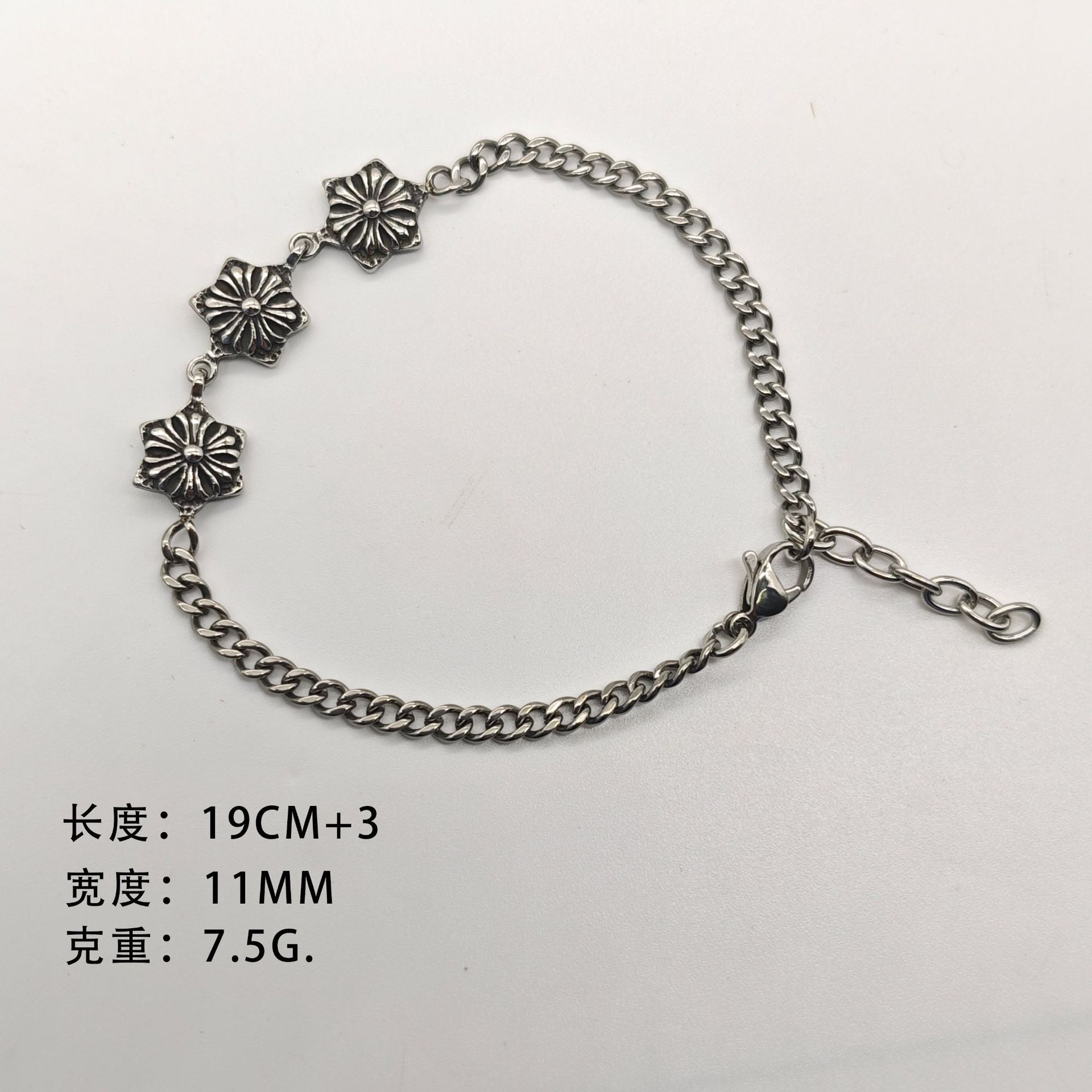 Chrome Hearts versatile 3 flower ball bracelet