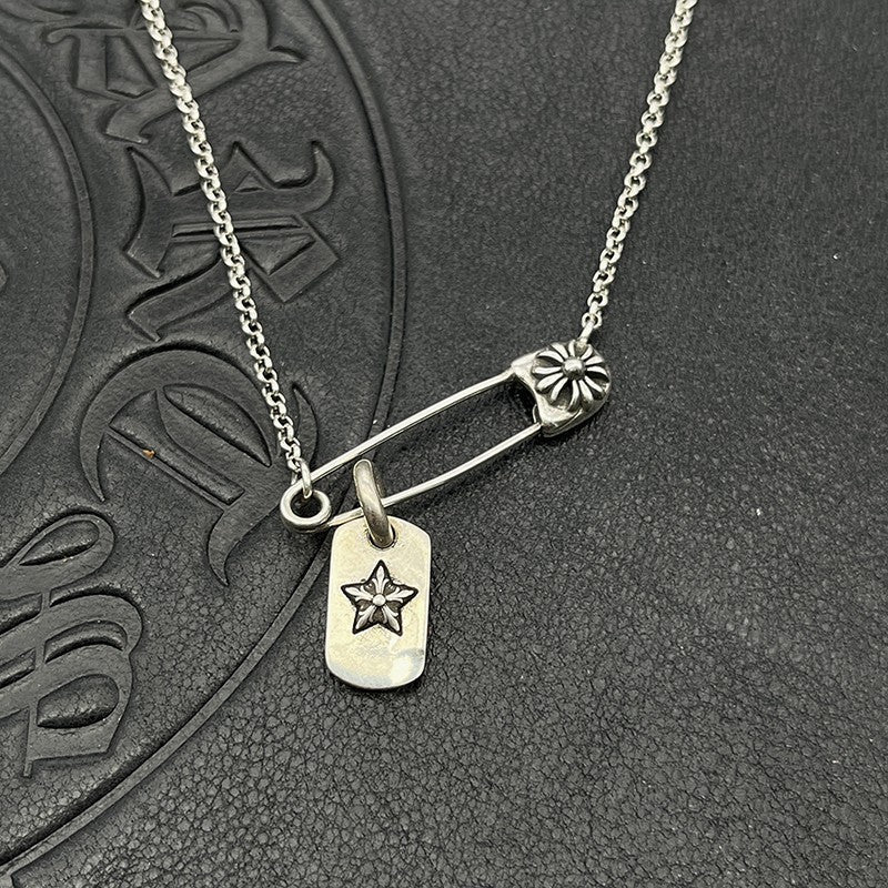 Chrome Hearts pin necklace with various elements