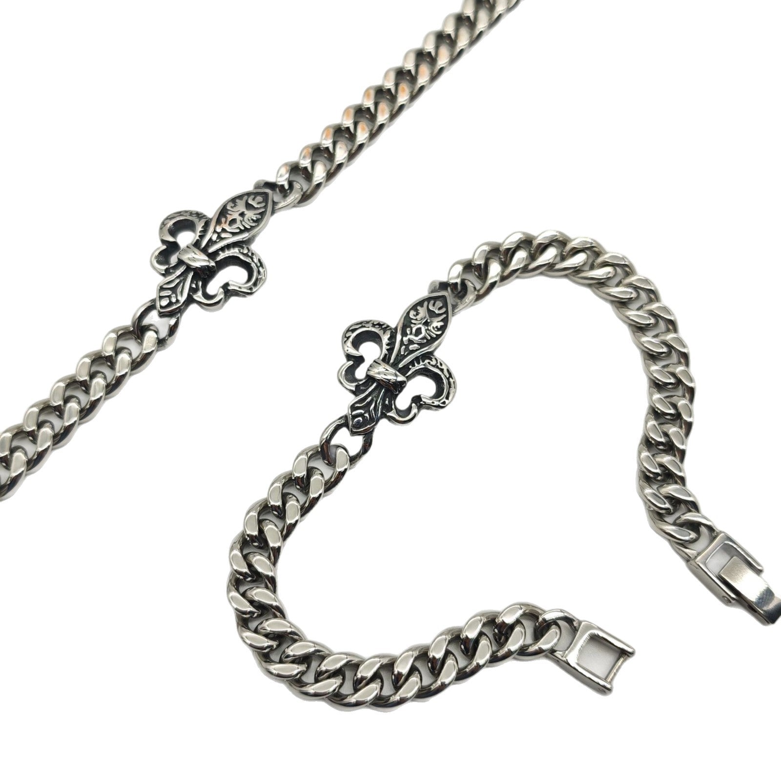 Chrome Hearts anchor Fleur de Lis ID bracelet 925 Sterling Silver