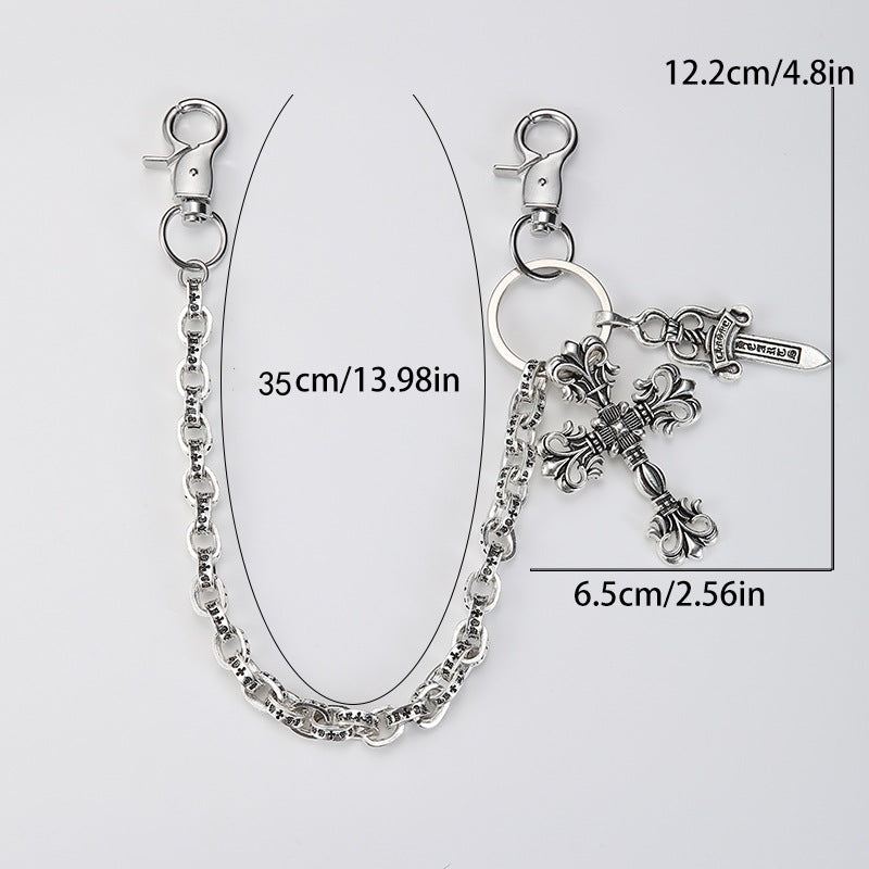 Chrome Hearts cross-connected big sword hip-hop trouser chain