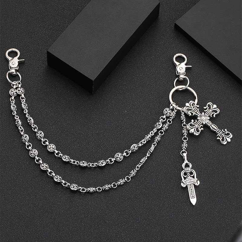 Chrome Hearts double-layer cross retro trouse chain