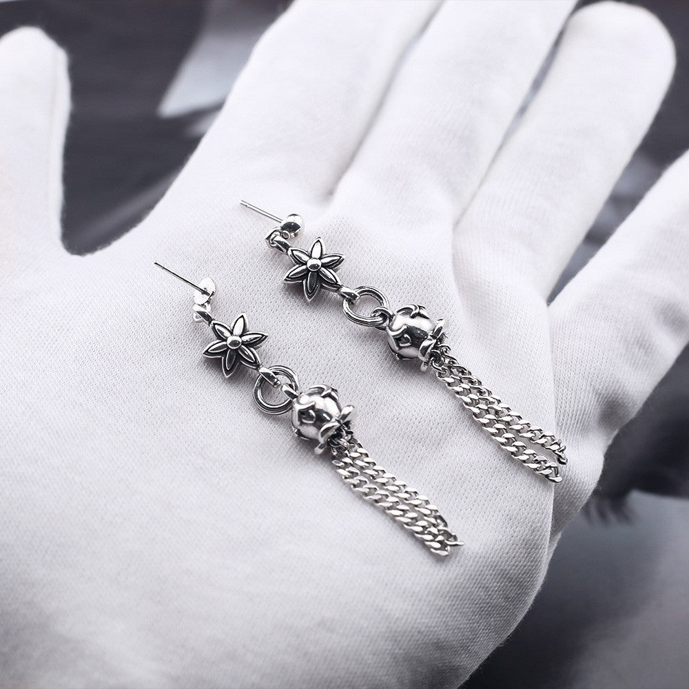 Chrome Hearts distressed six-pointed star earrings