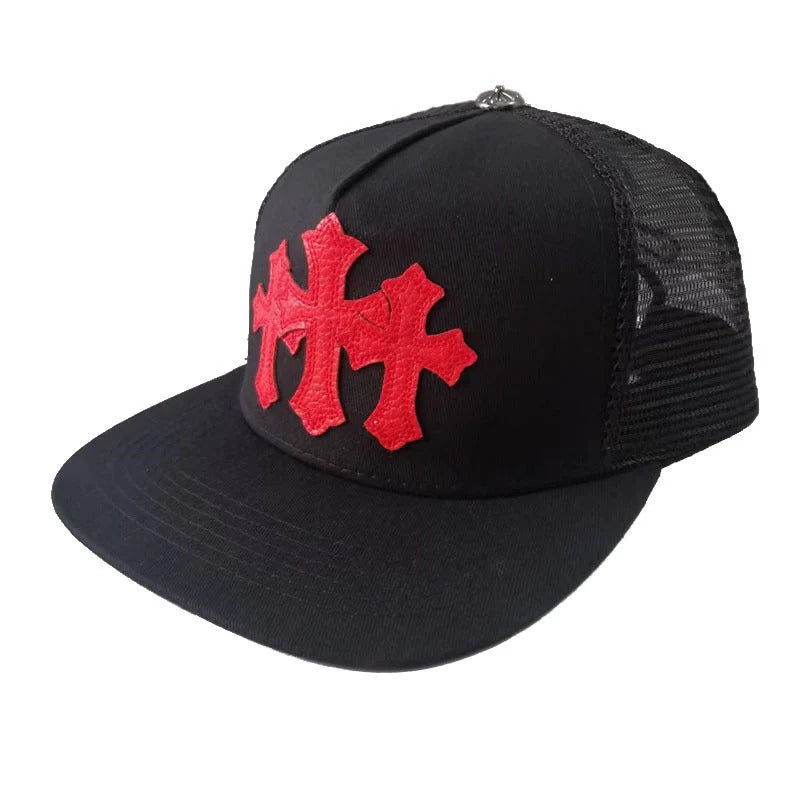 Chrome Hearts Cemetery Cross Trucker Hat  03